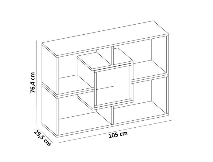 Hanah Home Estantería Blanca Moderna y Elegante - Ancho 105cm, Alto 76.4cm, Profundo 29.5cm